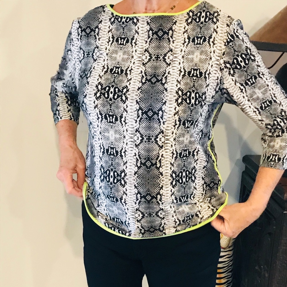 Lime and Animal Print Top